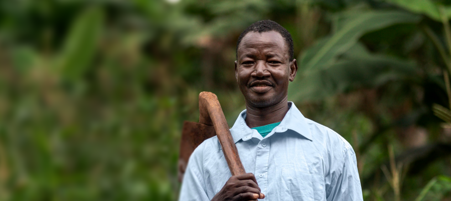 Local farmer working on a farm